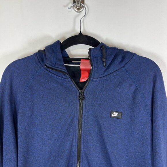 Nike Hoodie‎ Sweatshirt Mens Large Blue Hooded Zip Up Jacket Athletic Casual - Picture 2 of 10
